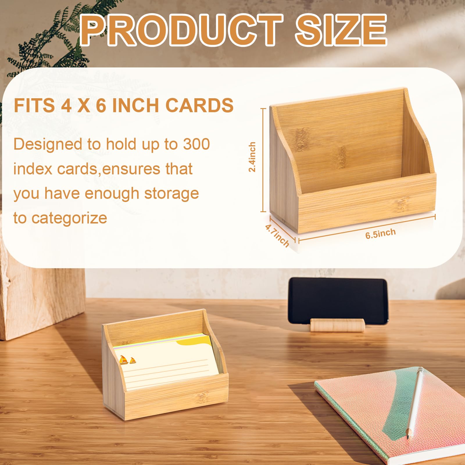 Amazon.co.jp: SHIQIKEJIPTY 木製インデックスカードホルダー 4x6