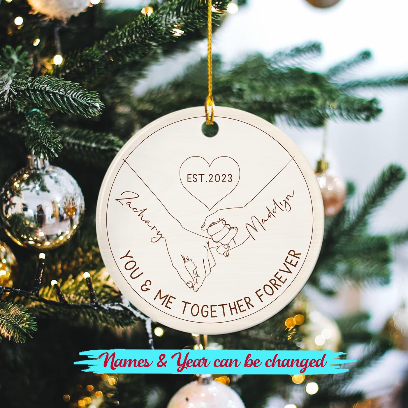 Children Are Forever Close To Your Heart - Gift For Grandma Personalized Ceramic Ornament - Circle Ceramic