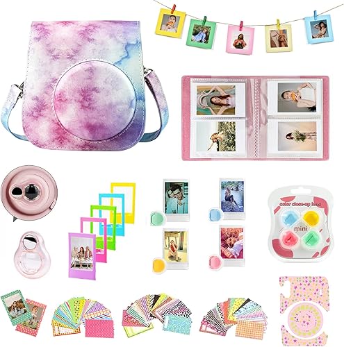 CAIYOULE Kit de accesorios compatible con cámara de película instantánea Fujifilm Instax Mini 11 incluye funda protectora para cámara y mini álbum