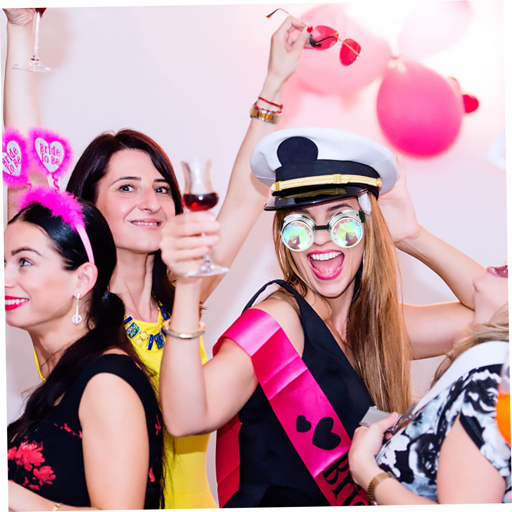 Ipetboom Fashion Steampunk Rave Kaleidoscope Glasses Light up Festival Goggles Rainbow Crystal Lens