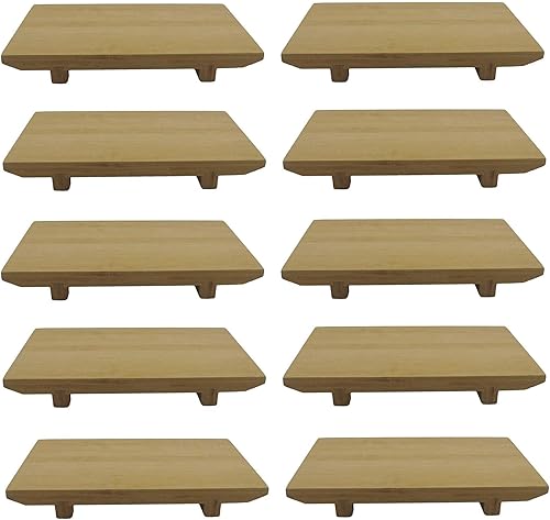 Miniatura 7 de JapanBargain plato de bambú para servir sushi Amarillo