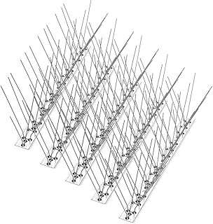Bird Spikes for Pigeons Small Birds Cats 4.6M (15 feet), Anti Climb Security Wall Fence Stainless Steel Birds Defence Spikes Bird Arrow Repeller Deterrent Spikes-Cover, 33cm per set (set of 14)