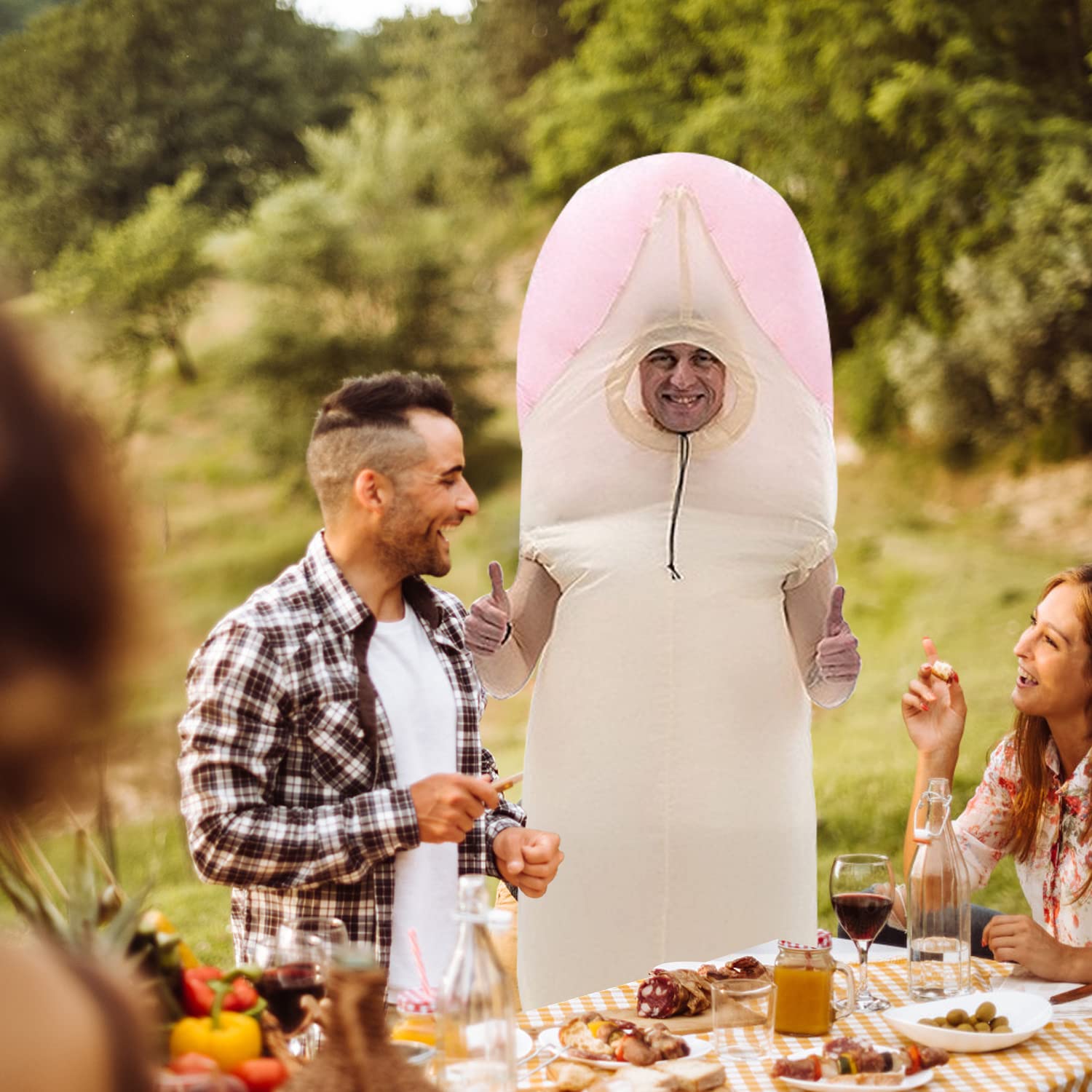 leiruo - Costume gonflable adulte 1 pièce, drôle, cadeau d'anniversaire, fête de carnaval