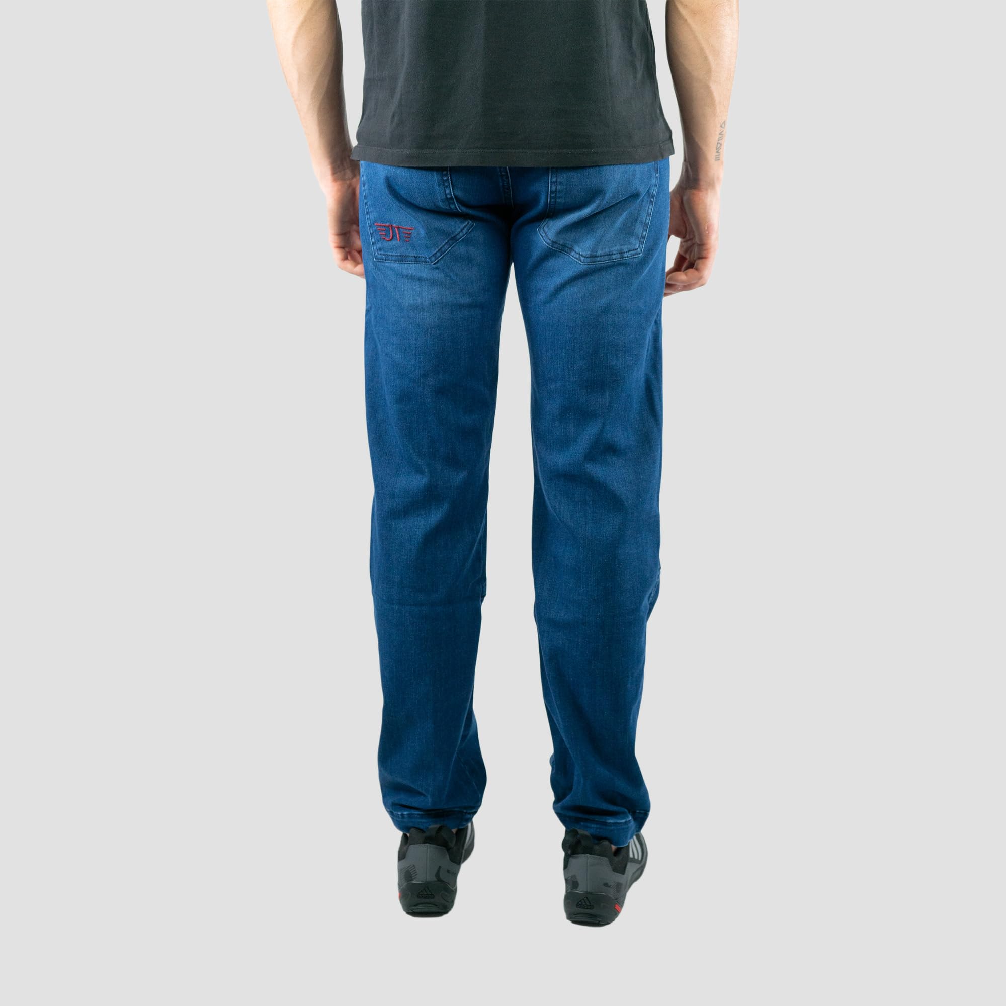 Jeanstrack Pantalón Trekking Hombre – Pantalón Escalada Elástico y Resistente – Pantalón para Senderismo – Rodillas Reforzadas y Bajos Regulables (Turia)