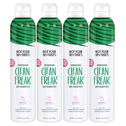 Miniatura 1 de Not Your Mother's Clean Freak - Champú seco sin perfume (paquete de 4) - 7 oz - Champú seco refrescante - Absorbe instantáneamente el aceite y el