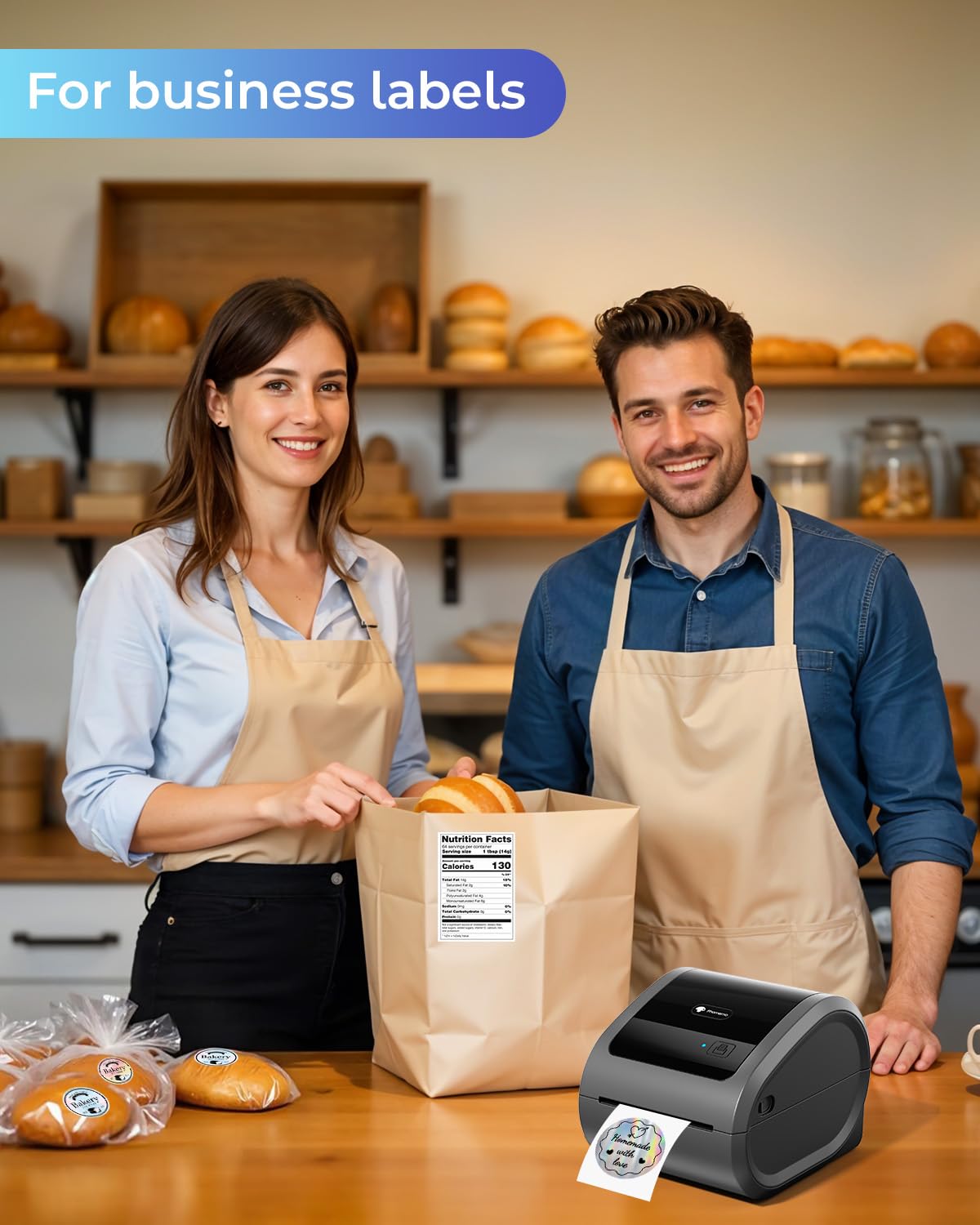 Phomemo Ethernet Stampante Etichette Spedizione, Stampante Termica Etichette da 300dpi per imprese, Supporta Ethernet, Bluetooth e USB, Compatibile con Amazon, Vinted, BRT, GLS, DPD, UPS