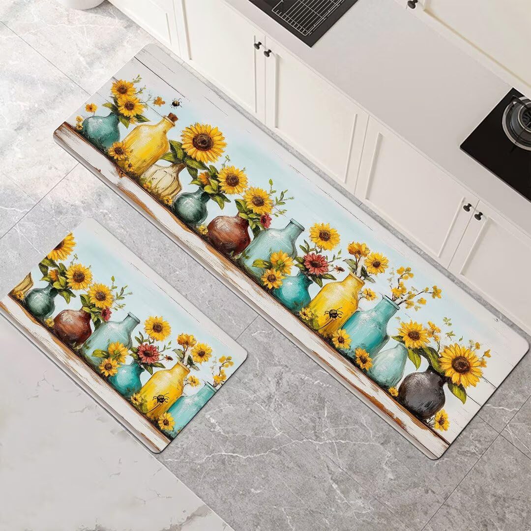 Tapis cuisine absorbant lavable antidérapant grand rug de couloir salle de bain lot de 2