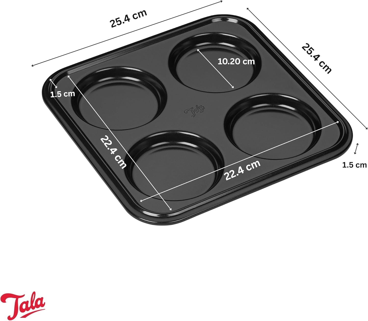 Tala Performance, Yorkshire Pudding Tin, Professional Gauge Carbon Steel with Whitford Eclipse Non-Stick Coating, Roasting and Cooking