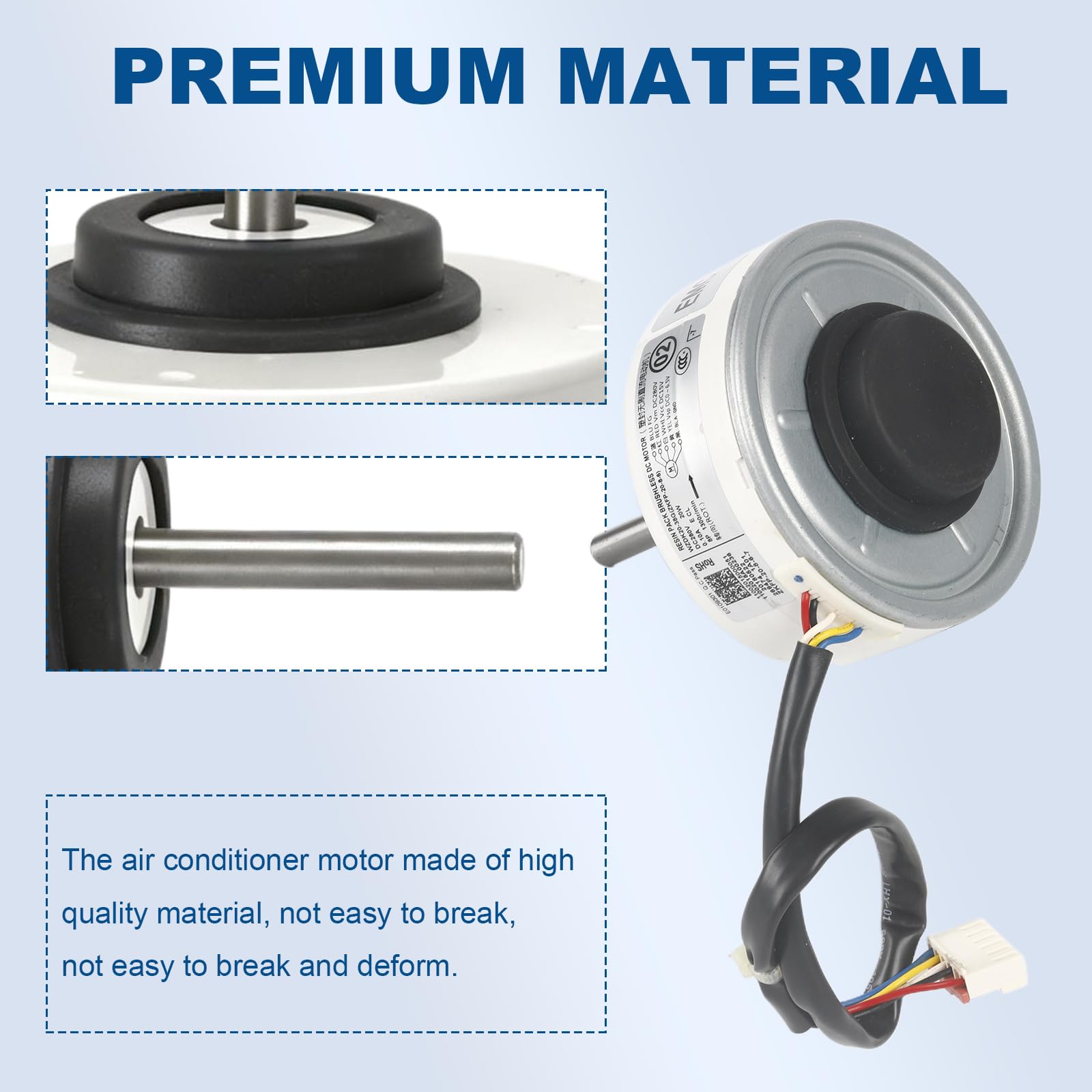ZKFP-20-8-6 Motor de ventilador de aire acondicionado, OEM WZDK20-38G 20W inversor de aire acondicionado sin escobillas Motor CC para aire acondicionado central, CCW 1300rpm DC 280V 0.10A