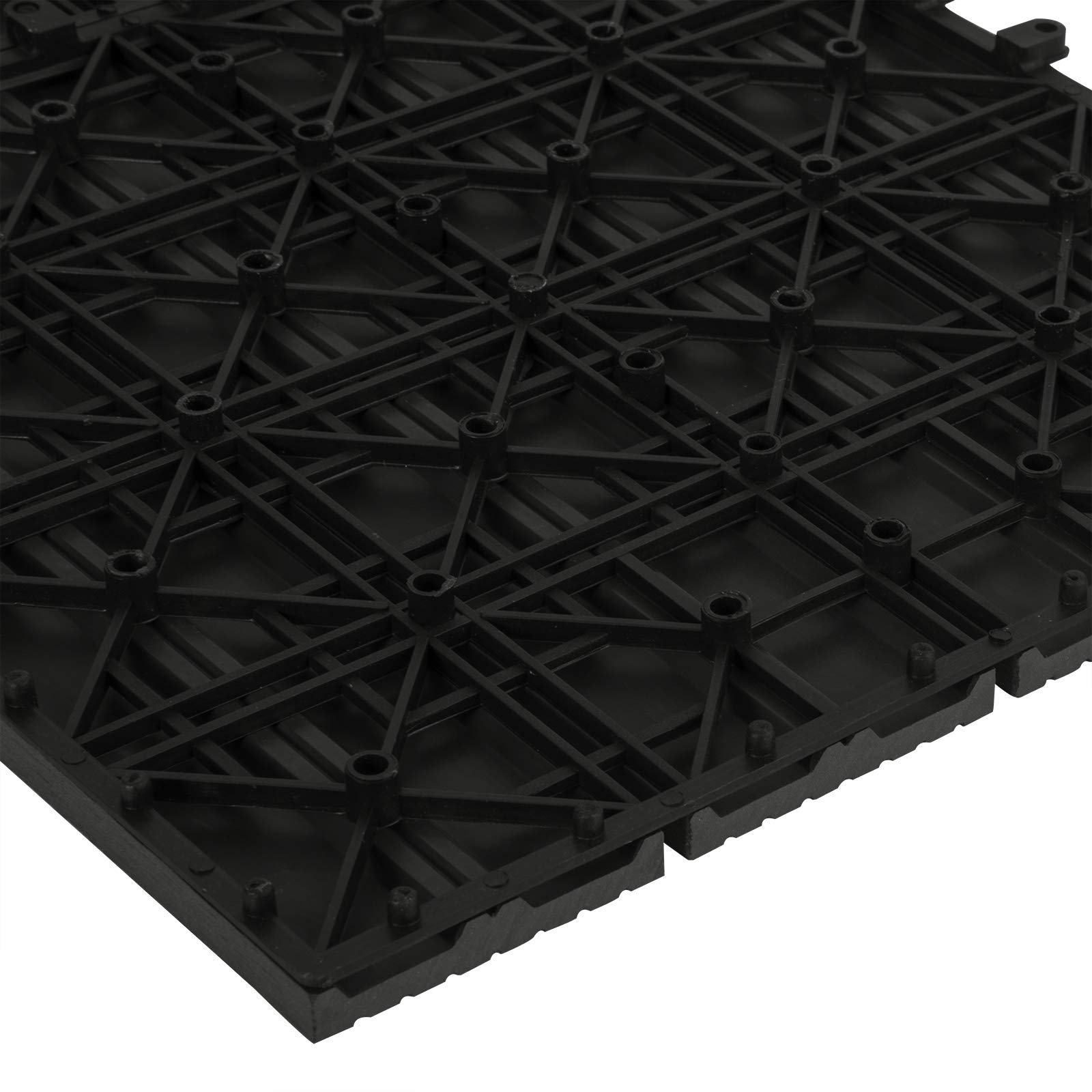 EUGAD 12 Pezzi Piastrella per Pavimento da Giardino Terrazza Pavimento ad Incastro per Casa Fai da Te Pavimentazione in WPC 30x60 cm Grigio