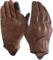 Vista 9 de Harssidanzar Guantes de cuero de motocicleta para hombre pantalla táctil GM028