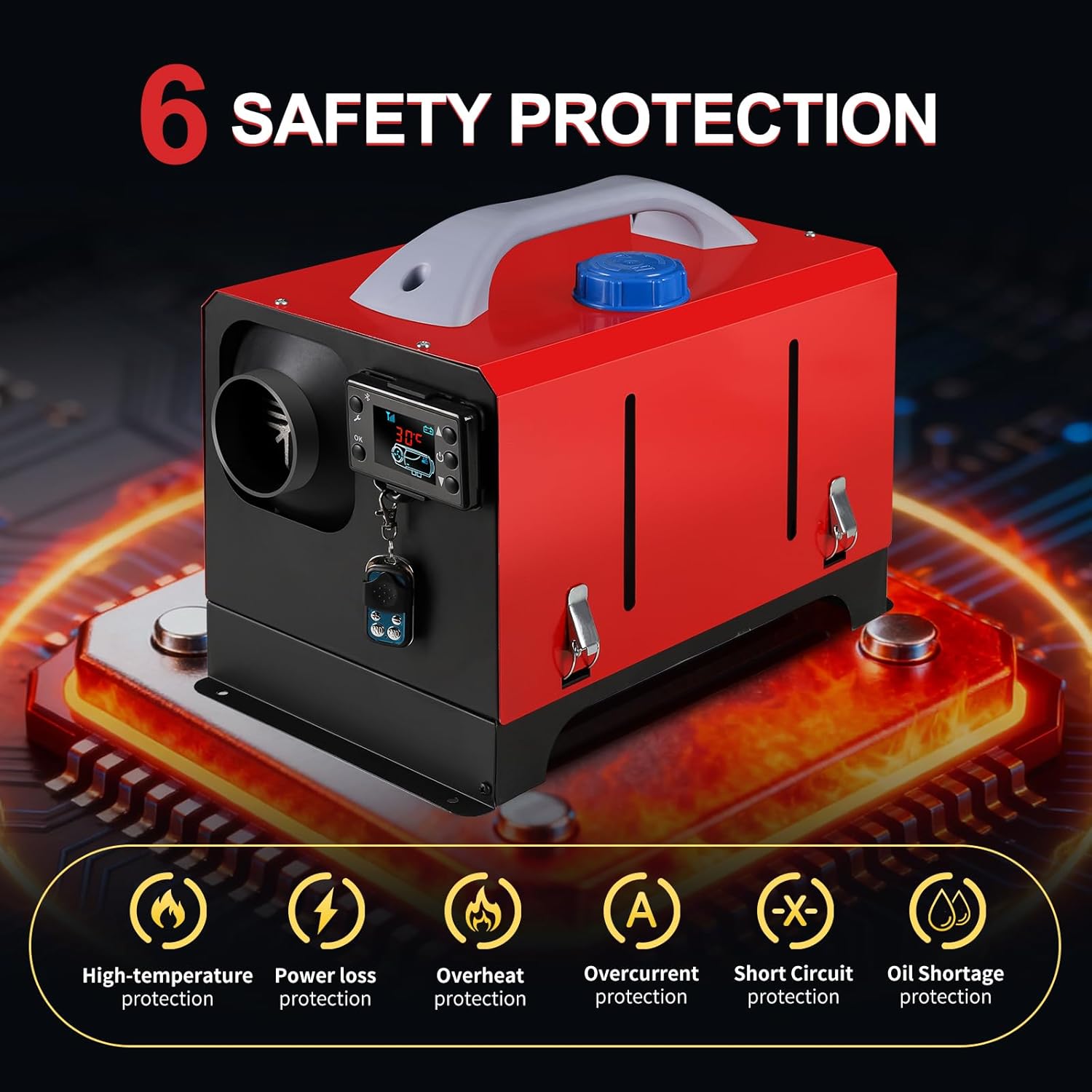 8KW Diesel Heater, 12V/24V Parking Heater with App Control and LCD Display, Automatic Start and Stop, for RV Garage Camper Fishing SUV Car Trailer Camper Van Boat (Horizontal)