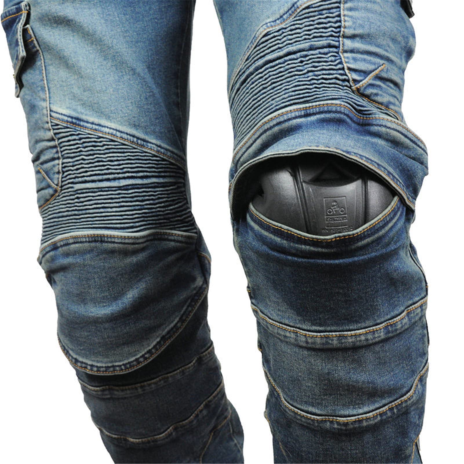 Pantaloni Jeans Moto Uomo | Pantaloni Moto Uomo | Jeans Uomo Moto con Protezioni | Pantaloni Moto Biker Rinforzato | Pantaloni da Motociclista | Jeans Uomo Moto Biker