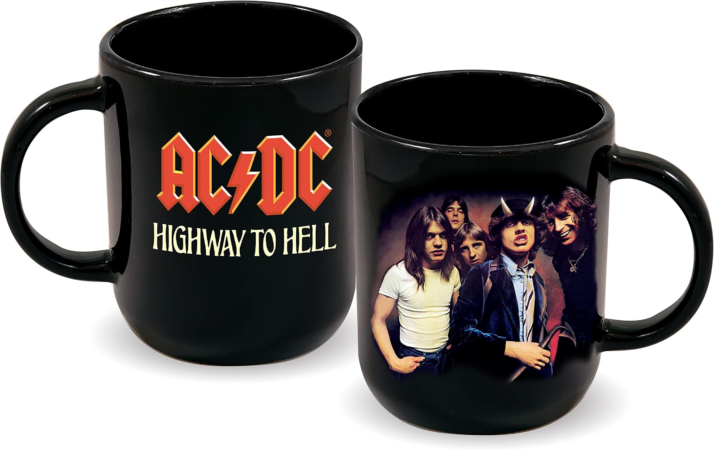 Amazon.com: ICUP AC/DC Back in Black 20 oz Ceramic Camper Mug (Black ...