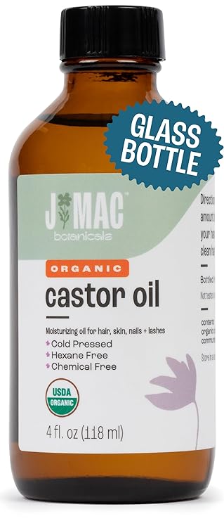 Natural oil J MAC BOTANICALS Organic Castor Oil Cold Pressed -118ml