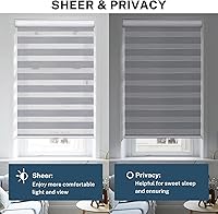 Vista 3 de Zebra - Persianas enrollables sin cordones de doble capa para ventana, persianas enrollables con control de luz día y noche, fáciles de instalar