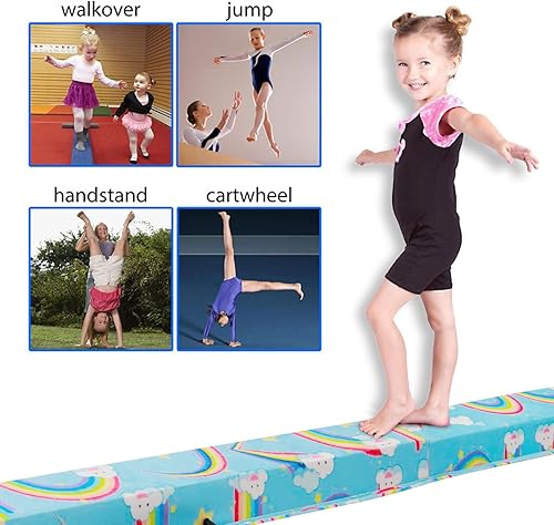 Miniatura 20 de FBSPORT Haz de equilibrio de 8 pies/6 pies: equipo de gimnasia plegable para niños y adultos, base de goma antideslizante, viga de gimnasia