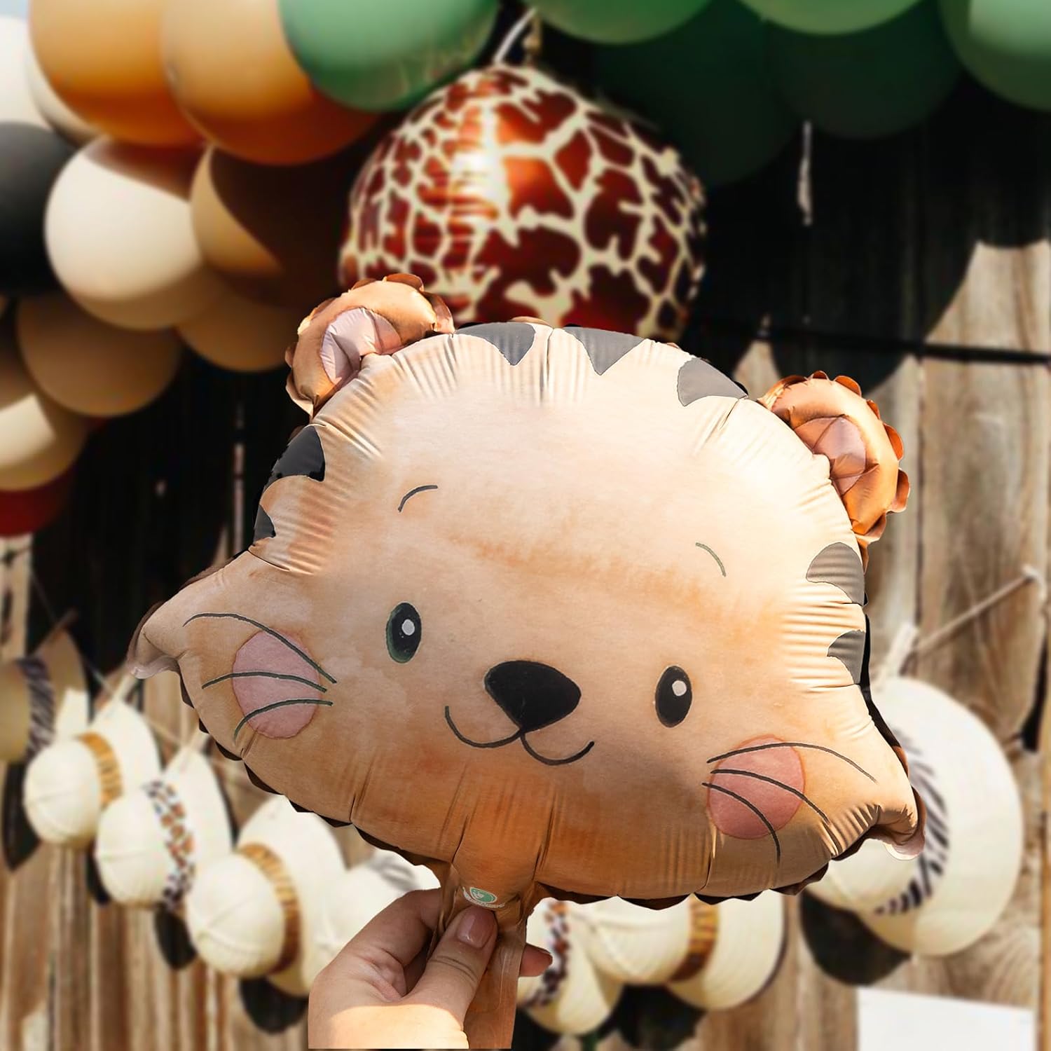 6 Pcs Animal Balloons,Jungle Safari Foil Balloons for Zoo Wildlife Theme Birthday Party Decorations (Cannot Float) - Image 7