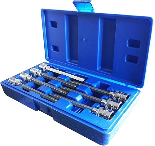 Vista 6 de Juego de llaves de vaso extra largas Torx Star Bit 7 piezas T25-T60 CR-V "3/8" Drive 4.331 in (Torx)