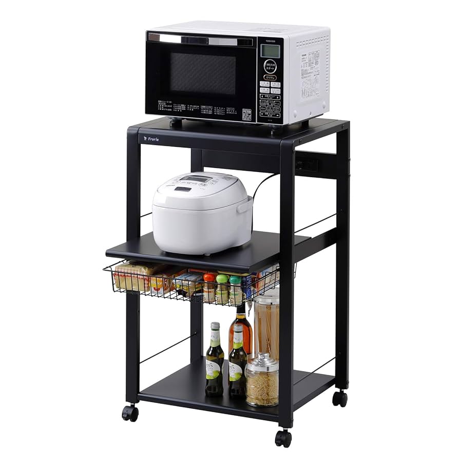 Amazon.co.jp: エムケー精工 レンジ台 幅56.5×奥行45×高さ90cm 3