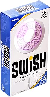 Generic Plastic Flip And Rotate Swish Game With 60 Transparent Cards And Fabric Bag For Unisex Children 8-98 Ages - Multi Color