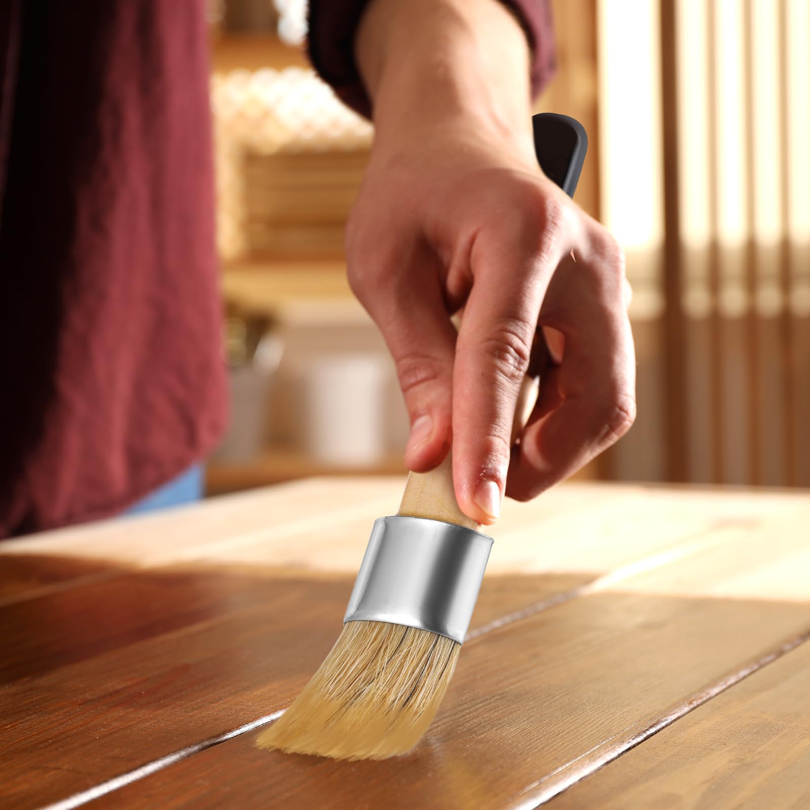 2 Pcs Furniture Finishing Wax Clear Finishing Wax with 2 Brush Set 7 oz Sealing Wood Wax for Furniture Protective Chalk Paint Sealing Wax for Painting Waxing Interior Furniture