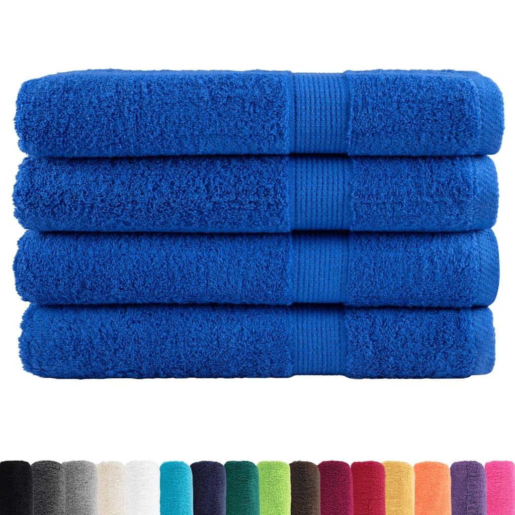 vidaXL Premium Hand Towels Pack of 4 Blue 100 x 200 cm 600 g/m² 100% Cotton — image 1