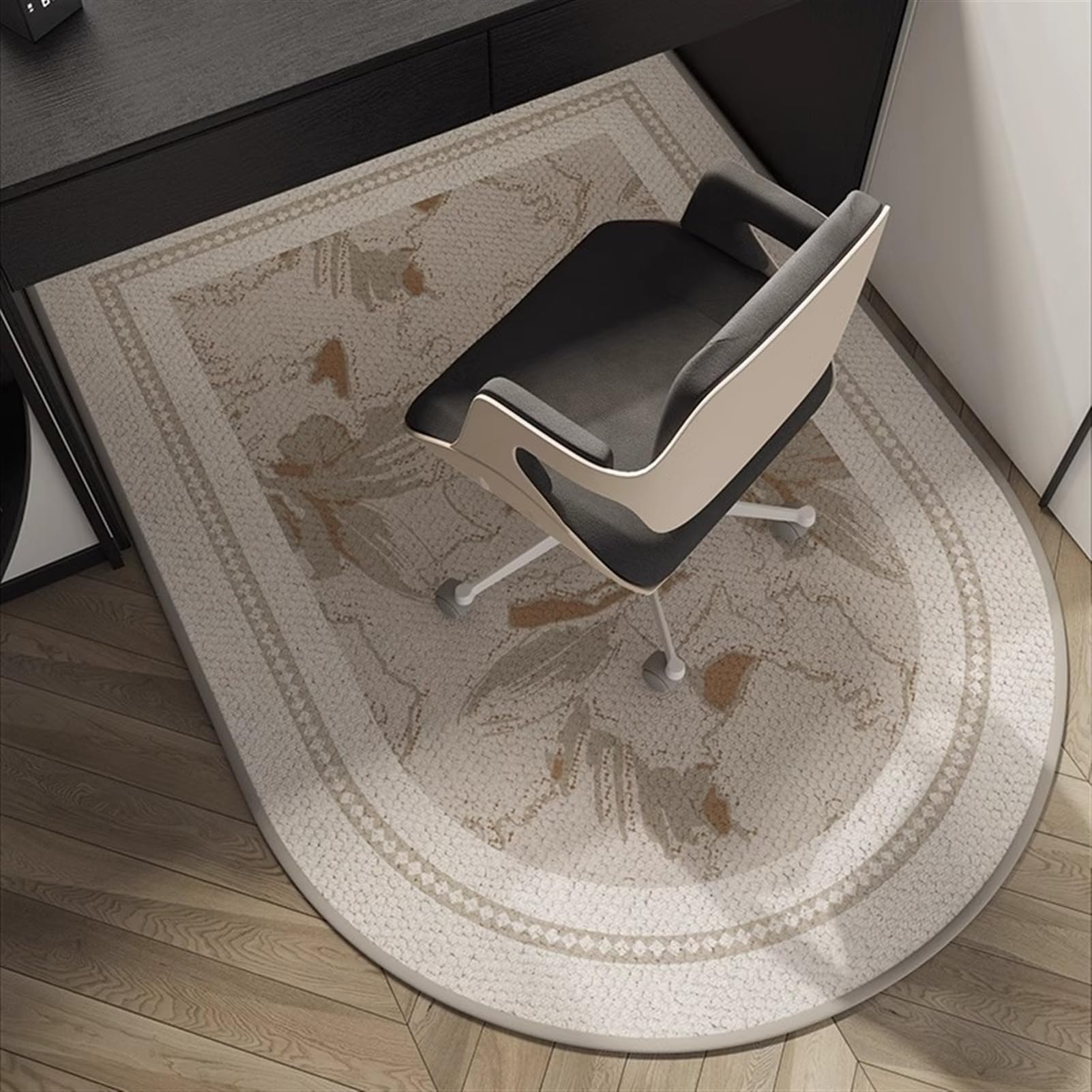 Tapis de chaise ovale 60x120 cm en protection de parquet pour bureau
