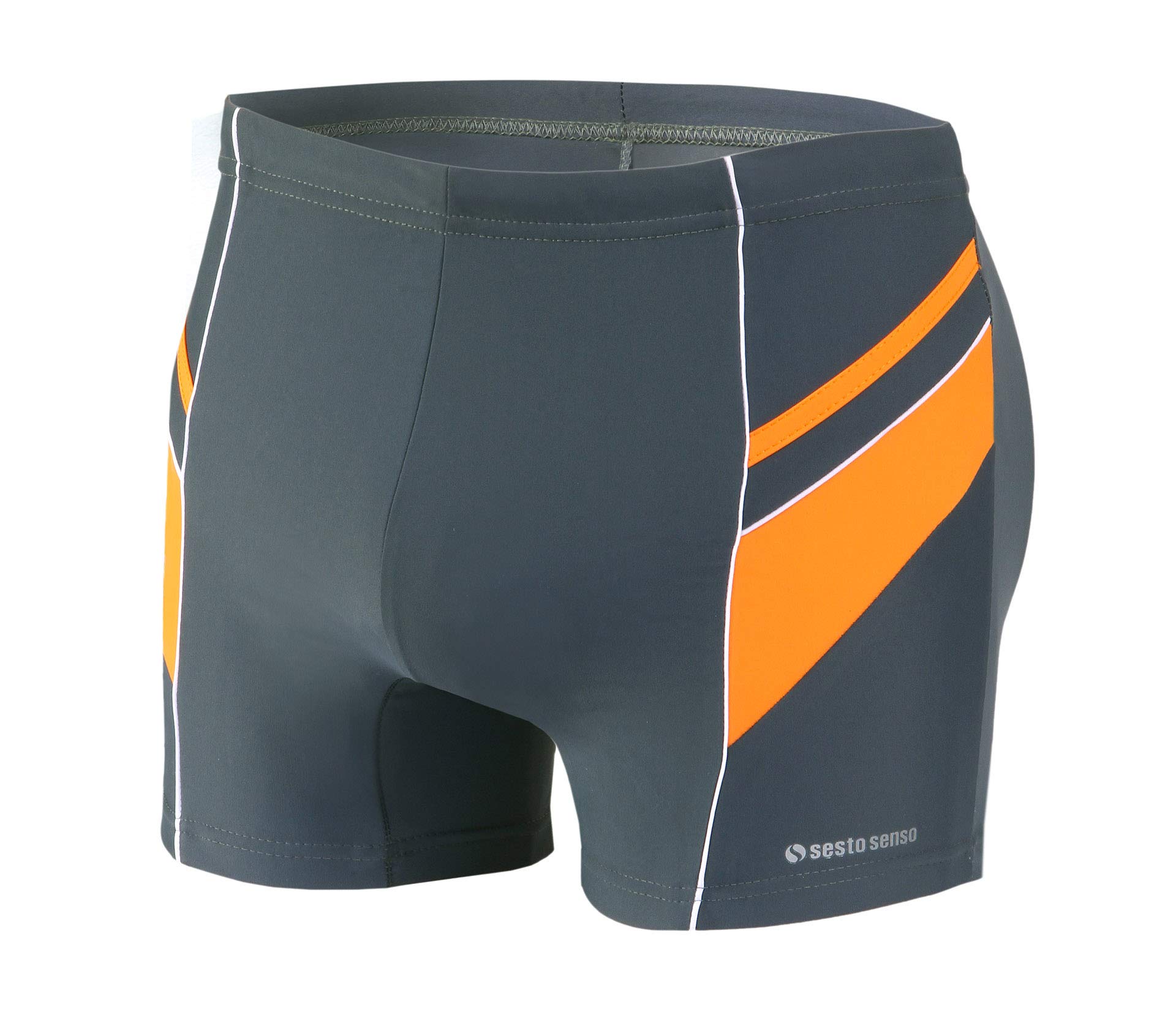 Sesto Senso Mens Swim Aquashorts Swimming Trunks Drawstring Beach Swimwear Shorts BD 357 3XL Graphite