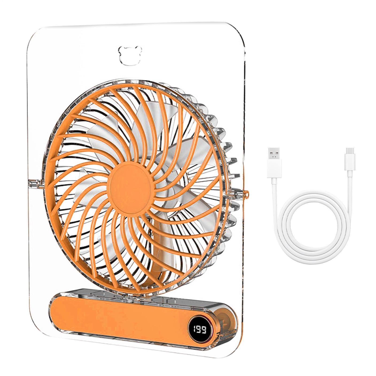 Ventilateur de bureau pliable transparent avec 5 vitesses réglables par USB