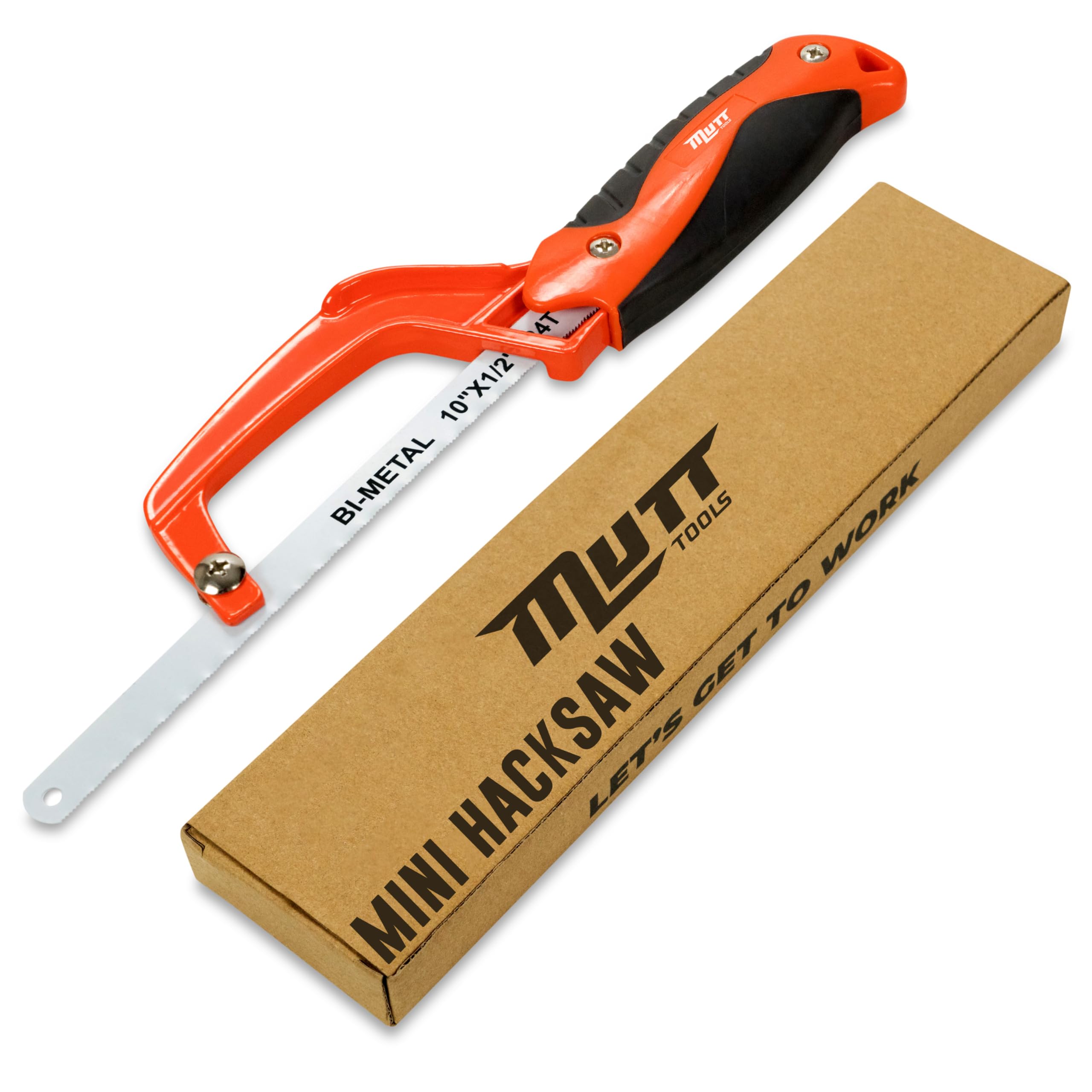 AMERICAN MUTT TOOLS 10" Mini Hacksaw for Metal – Compact Hack Saw with Bimetal Blade – Metal Cutting Saw, Small Hacksaw for Metal, Hack Saws for Metal, Mini Metal Saw, Mini Hack Saw, Metal Hand Saw