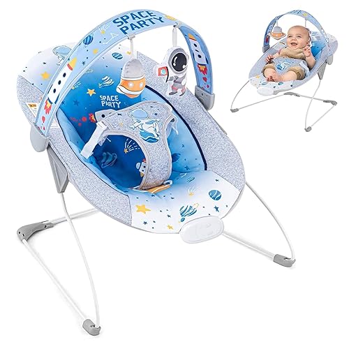Miniatura 1 de Baby Bouncer - Asiento relajante para bebé, portátil, con música, plegable, para uso en interiores y exteriores, para bebés de 0 a 6 meses, 6 a 20