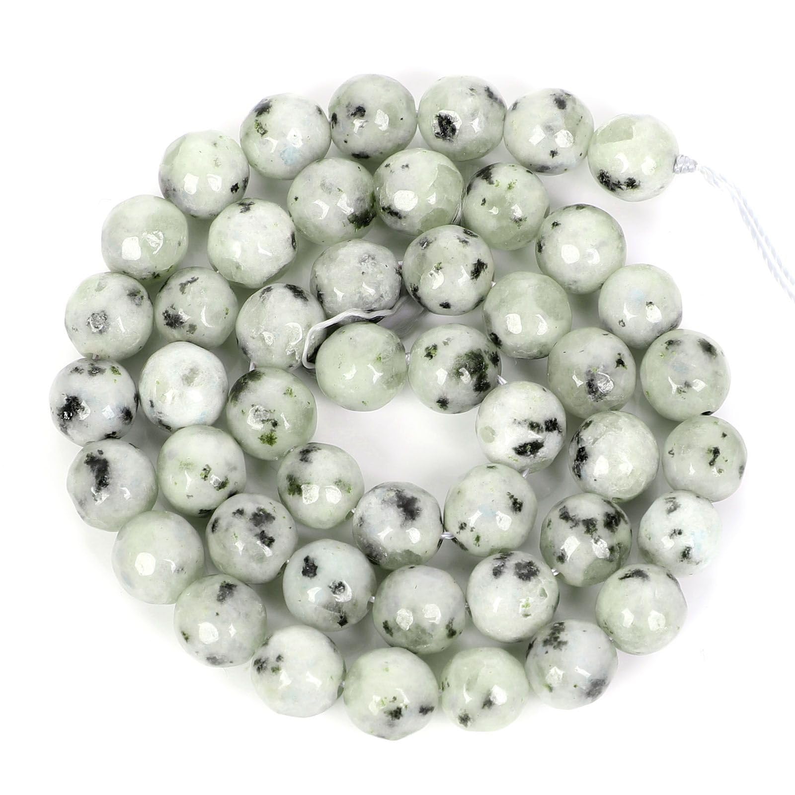 46PCS 8mm Natural Tian shan Jade Stone Round Beads Gemstone Loose Spacer Beads for Jewelry Making DIY Bracelet Necklace