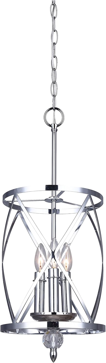 Canarm ICH172B03CH10 Vanessa 3-Light Chandelier, Chrome