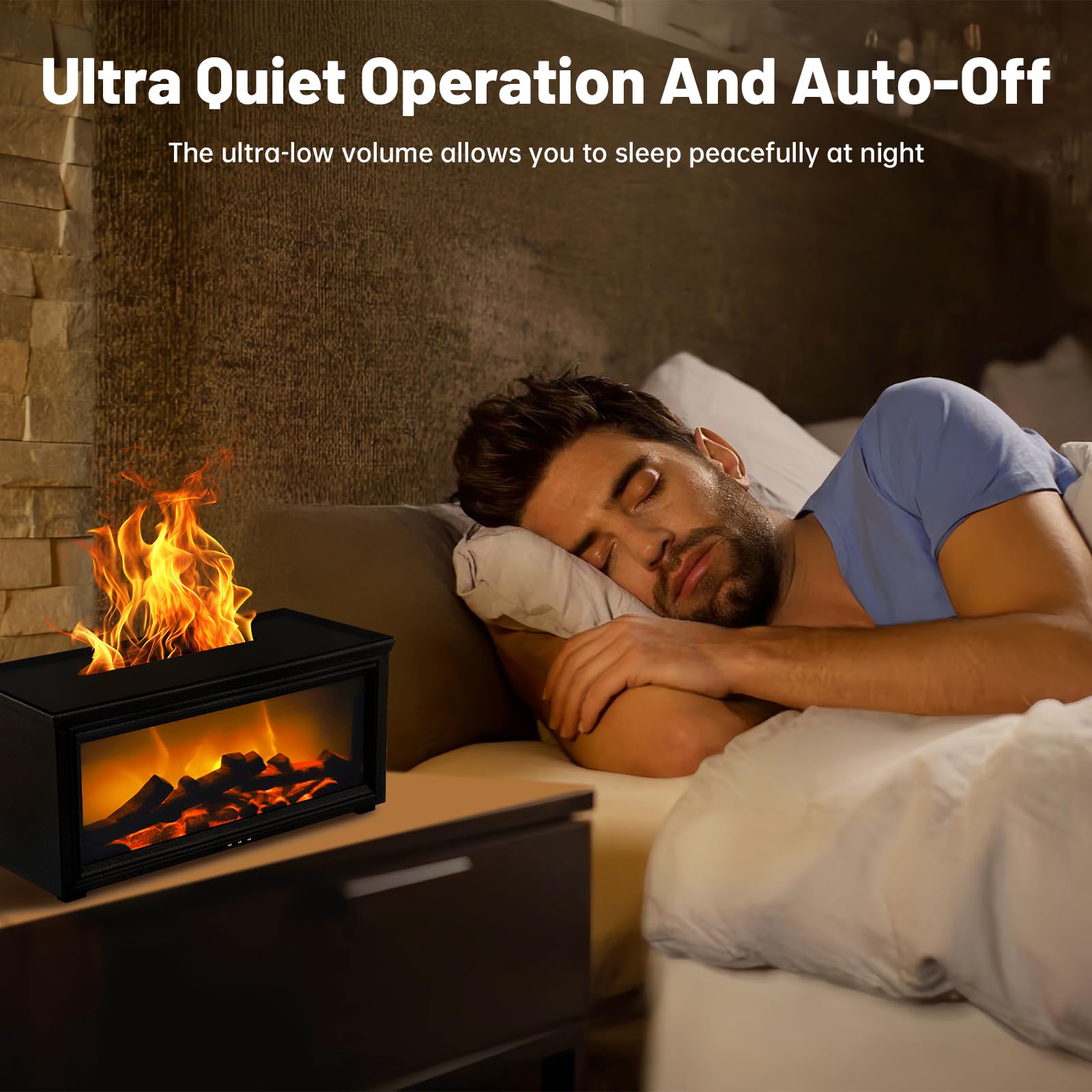 Diffusore di aromi con effetto fiamma 3D e umidificatore, 280ML diffusore di aromaterapia ad alta capacità per la casa (batterie non incluse)