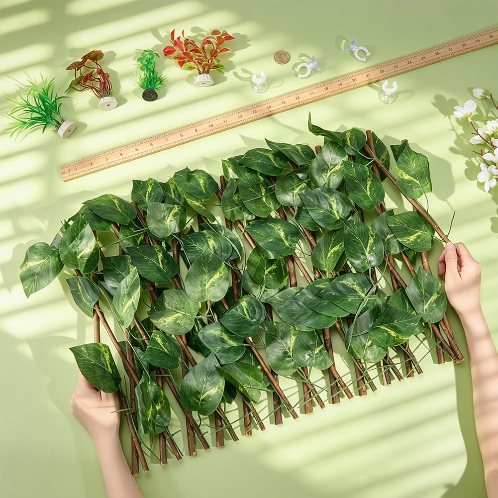OLYCRAFT 5 plantas artificiales para acuario con 6 ventosas de plástico, juego de decoración de peces, plantas acuáticas artificiales para cangrejo ermitaño, peces dorados, peces luchadores