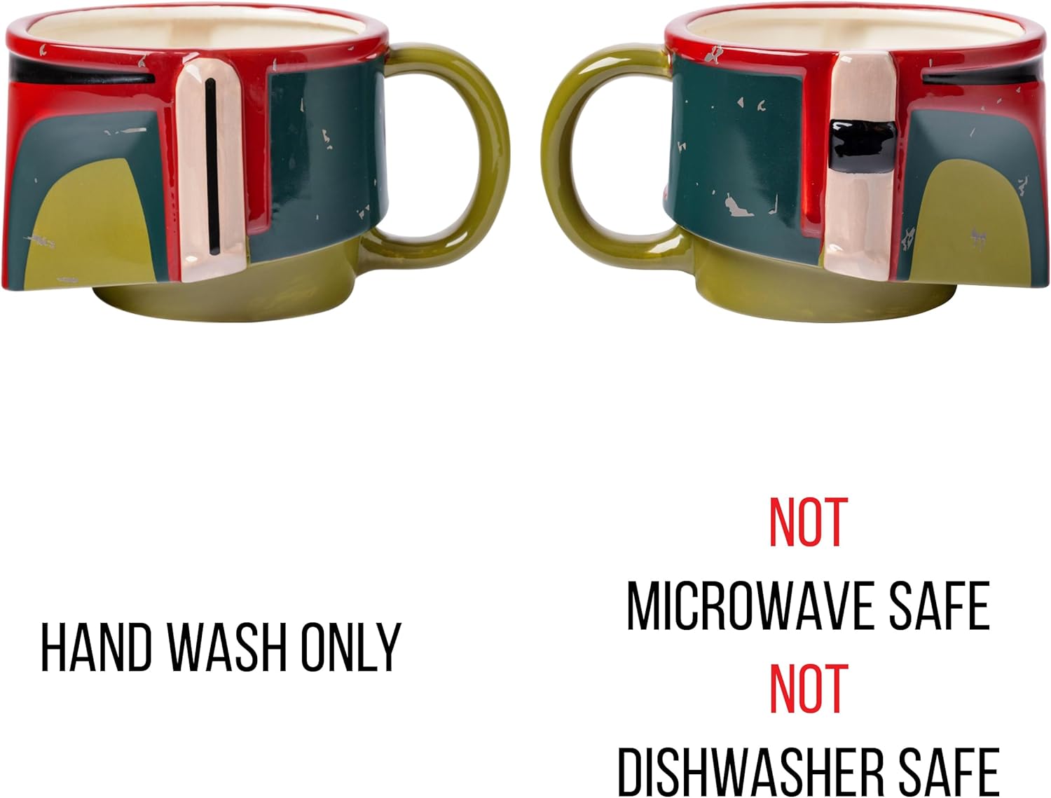 Silver Buffalo Star Wars Boba Fett’s Helmet with Battle Scars Ceramic 3D Sculpted Mug, 20 Ounces - Image 4