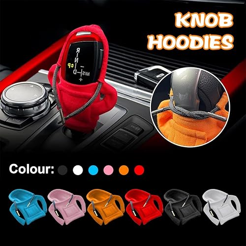 Miniatura 4 de AICEL Funda para pomo de palanca de cambios de automóvil, suéter de moda y diseño de camisa con capucha, bonitos accesorios interiores automotrices,