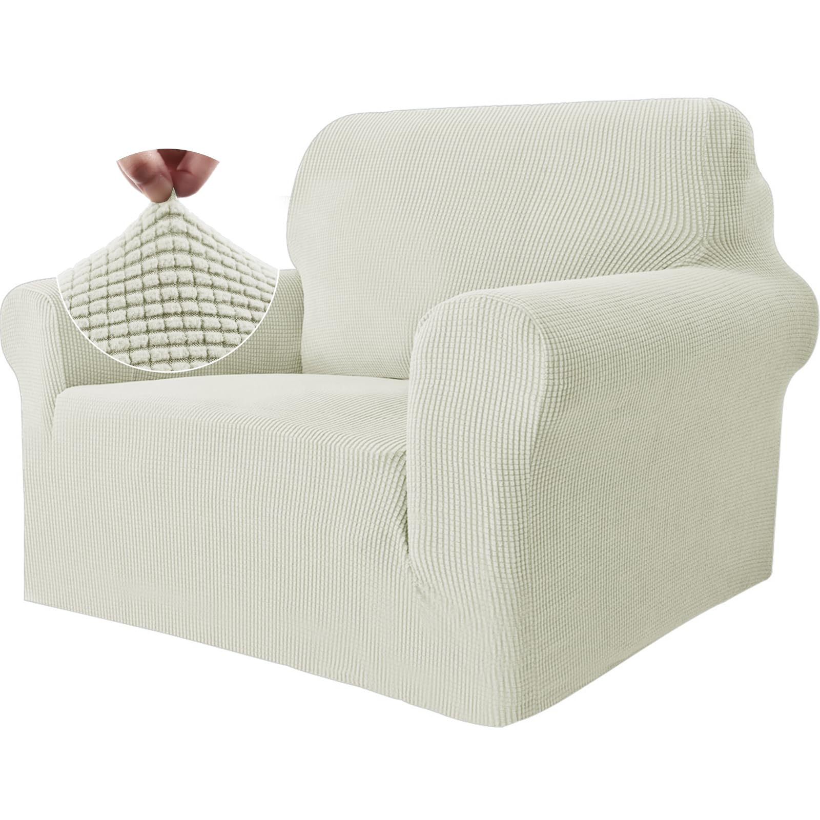 Ystyle Stretch Sofa Überzug 1 Sitzer, Naturweiß