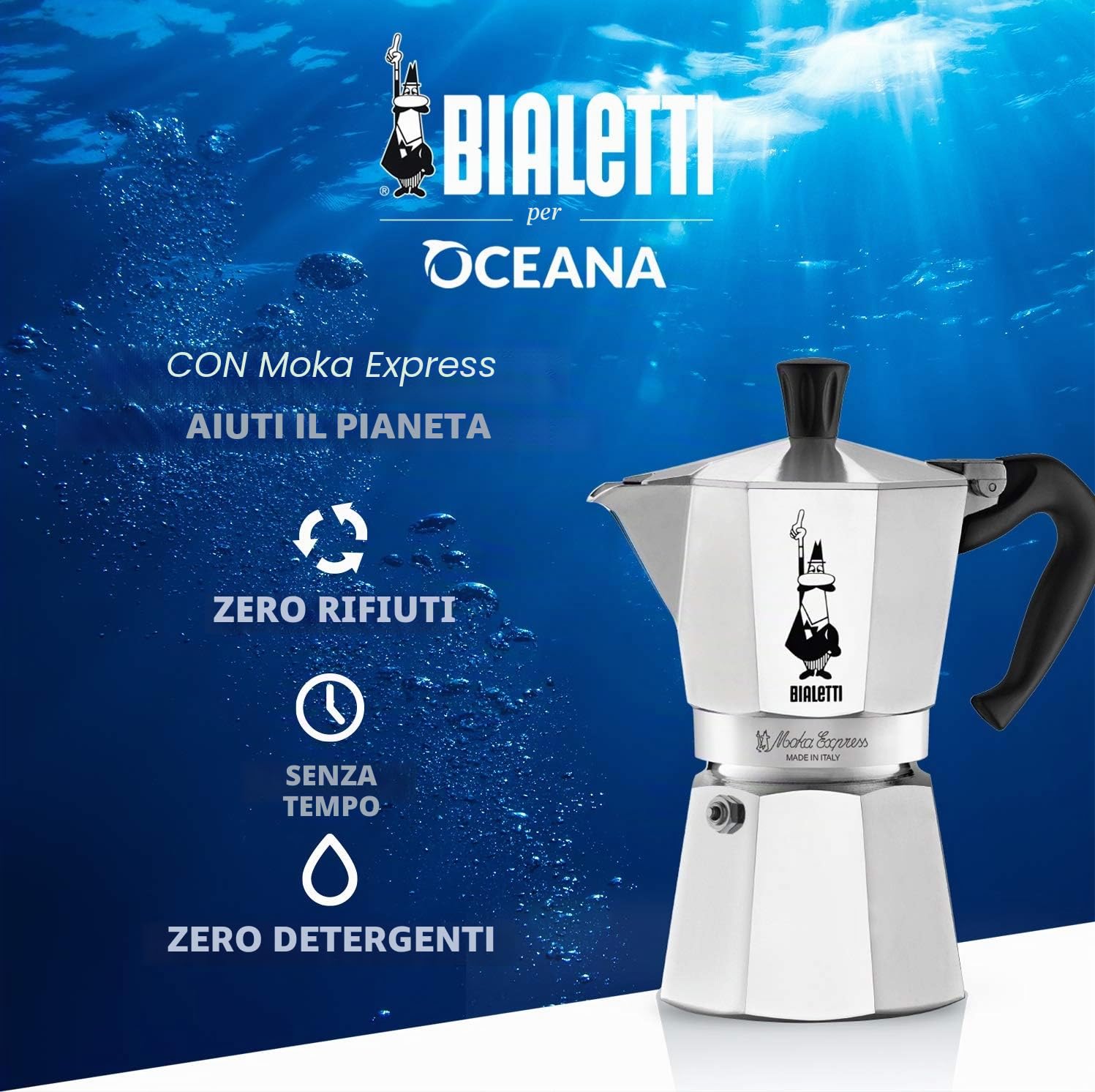 Bialetti Moka Express Caffettiera in Alluminio, Argento, 12 Tazze + Perfetto Moka, Caffè Macinato Gusto Classico, Gusto Classico - 1 x 250 gr