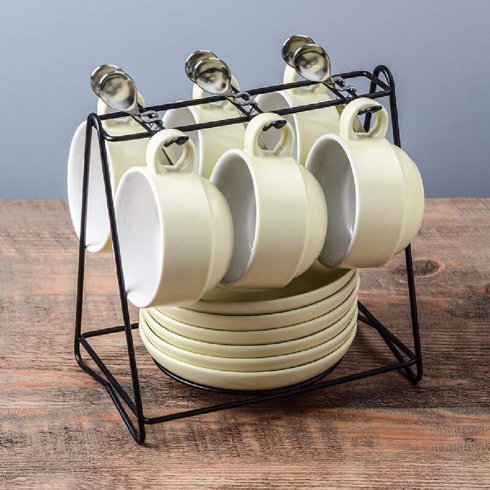 ZPSPZ espresso cups European coffee cups set creative ceramic cups and saucer set English,cream color