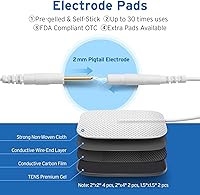 Vista 2 de Etekcity TENS Unit Replacement Pads Electrodes for Back Pain Relief, Self-Adhesive & Gel Free for Electrotherapy White (Pack of 16)