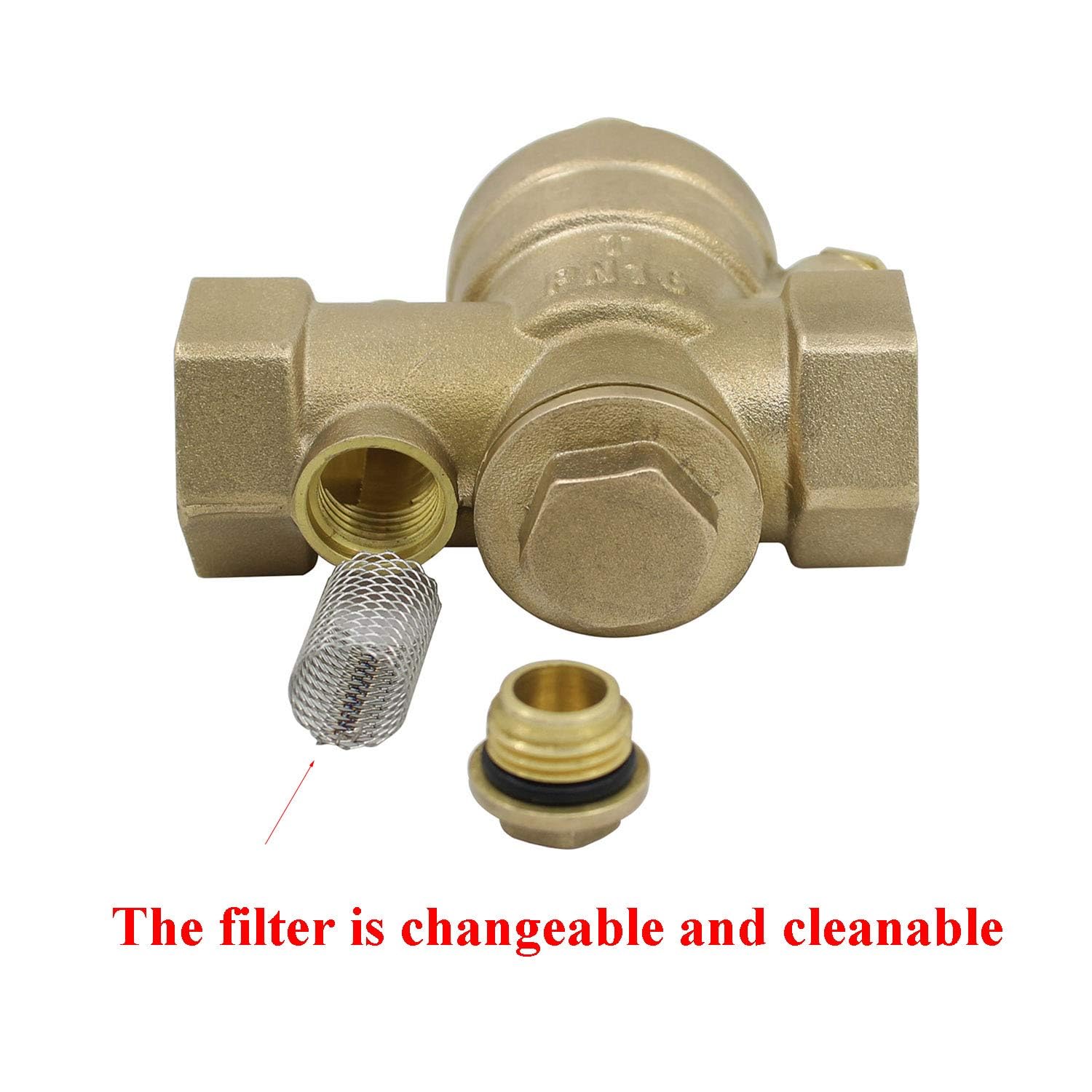 Regulateur de pression eau avec filtre remplaçable 1/2 3/4 1 1-1/4 1-1/2 2 pouce - reducteur de pression d'eau avec manomètre (DN25-1 pouce)