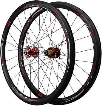700C Front And Rear Wheel, 24 Holes Carbon Blade Carbon Fiber 4-Bearing Bike Wheel Set, Disc Brake Road Wheels
