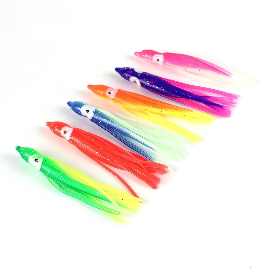 Aazon.co : Piscorush Luinous Octopus Squid Skirts Trolling Lures