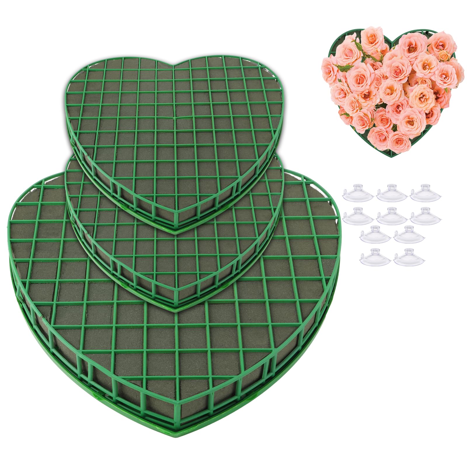 Mousse florale cœur DAJAVE pour éviter le flétrissement des compositions de voiture de mariage