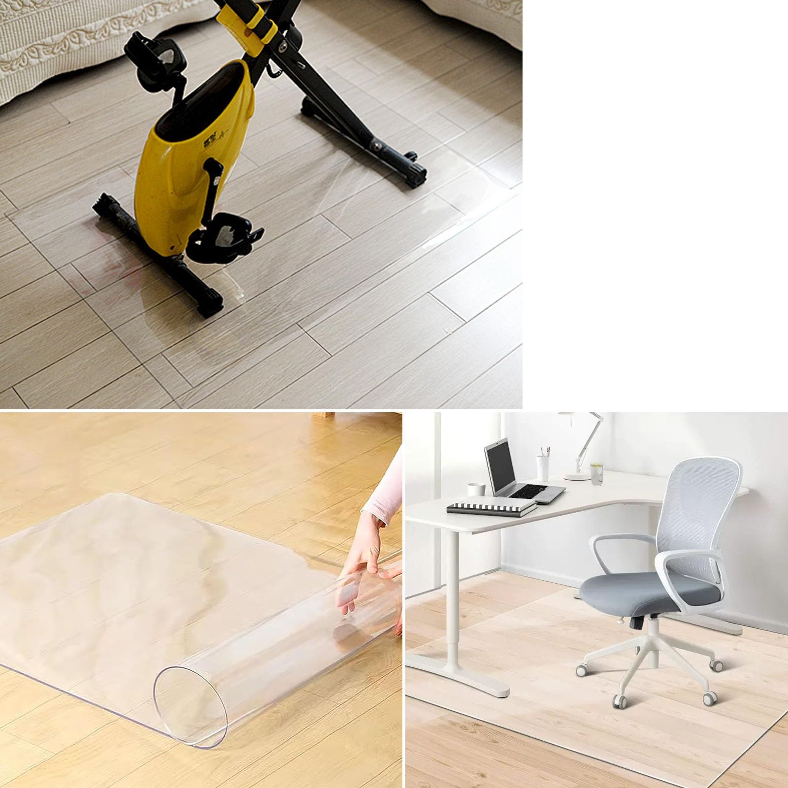 Tapis De Protection Pour Les Sols 80x100cm 90x100cm 120x170cm PVC Tapis De Sol Transparent Epaisseur 1mm/1,5mm/2mm Tapis Pour Chaise De Bureau Facile À Nettoyer Tapis De Porte Pour Couloir Intérieur (
