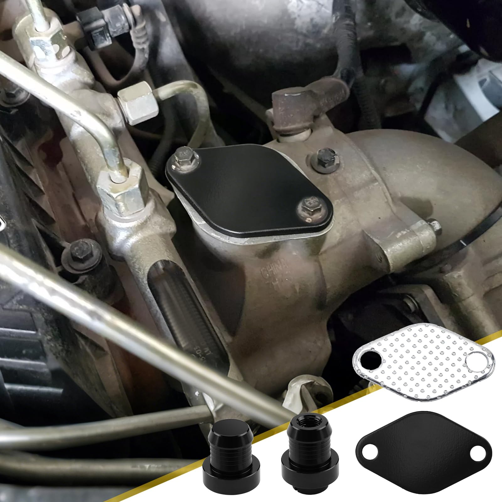 Kit di rimozione valvola EGR compatibile con B-M-W 3er E46 5er E60 E61 7er E65, kit di rimozione valvola EGR per X3 E80 X5 E53 con motori 3.0 M57N2 117177899 1117804379