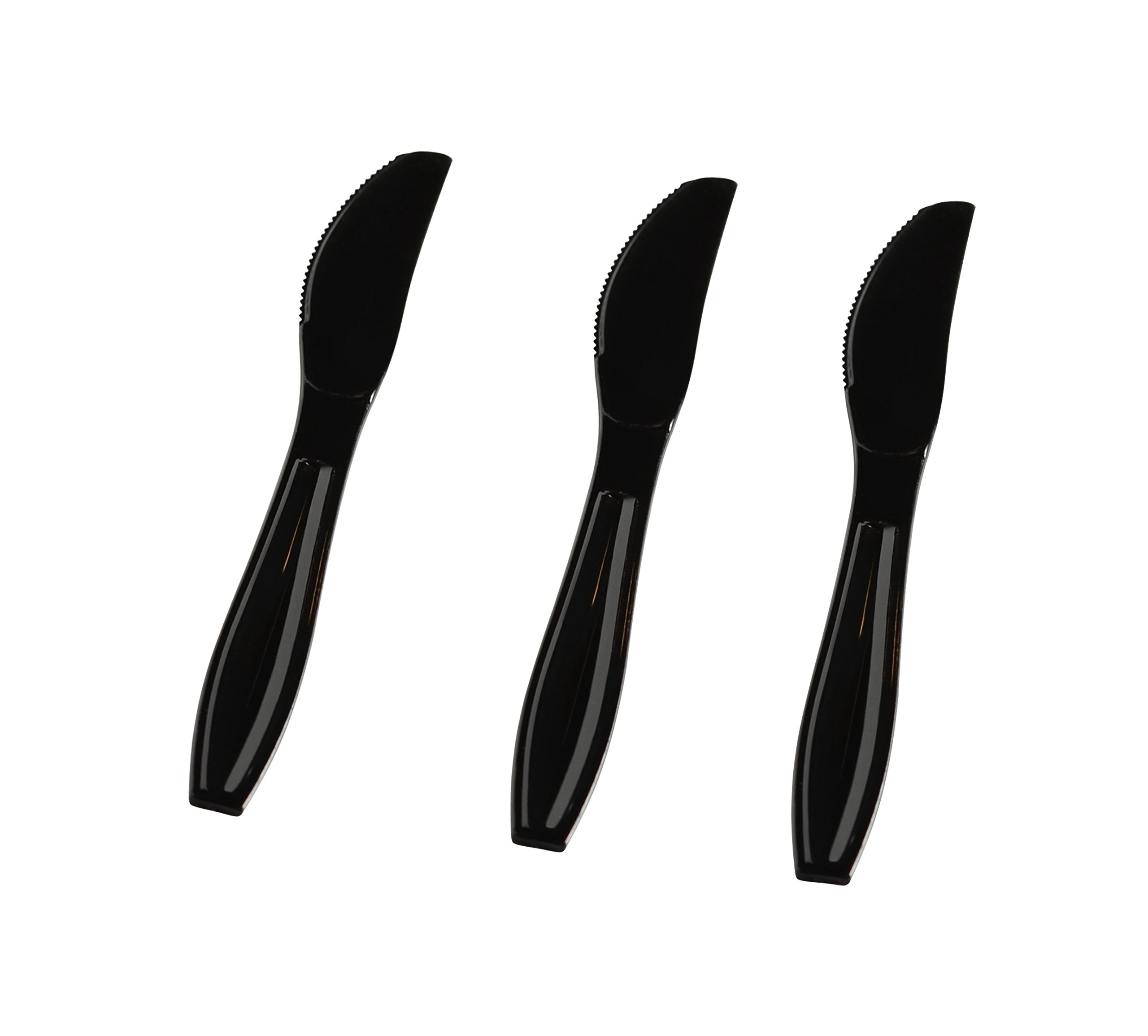 Fineline Settings Extra Heavy Cutlery Black Knives, Bulk Pack 1000 Pieces