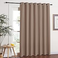 NICETOWN Extra Wide Blackout Curtains for Sliding Patio Doors - 100x84 Insulated Thermal Panels, Cappuccino, Noise Reducing Privacy Drapes